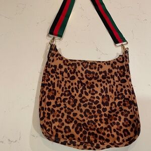 Ahdorned Vegan Leopard Print Messenger Print Bag